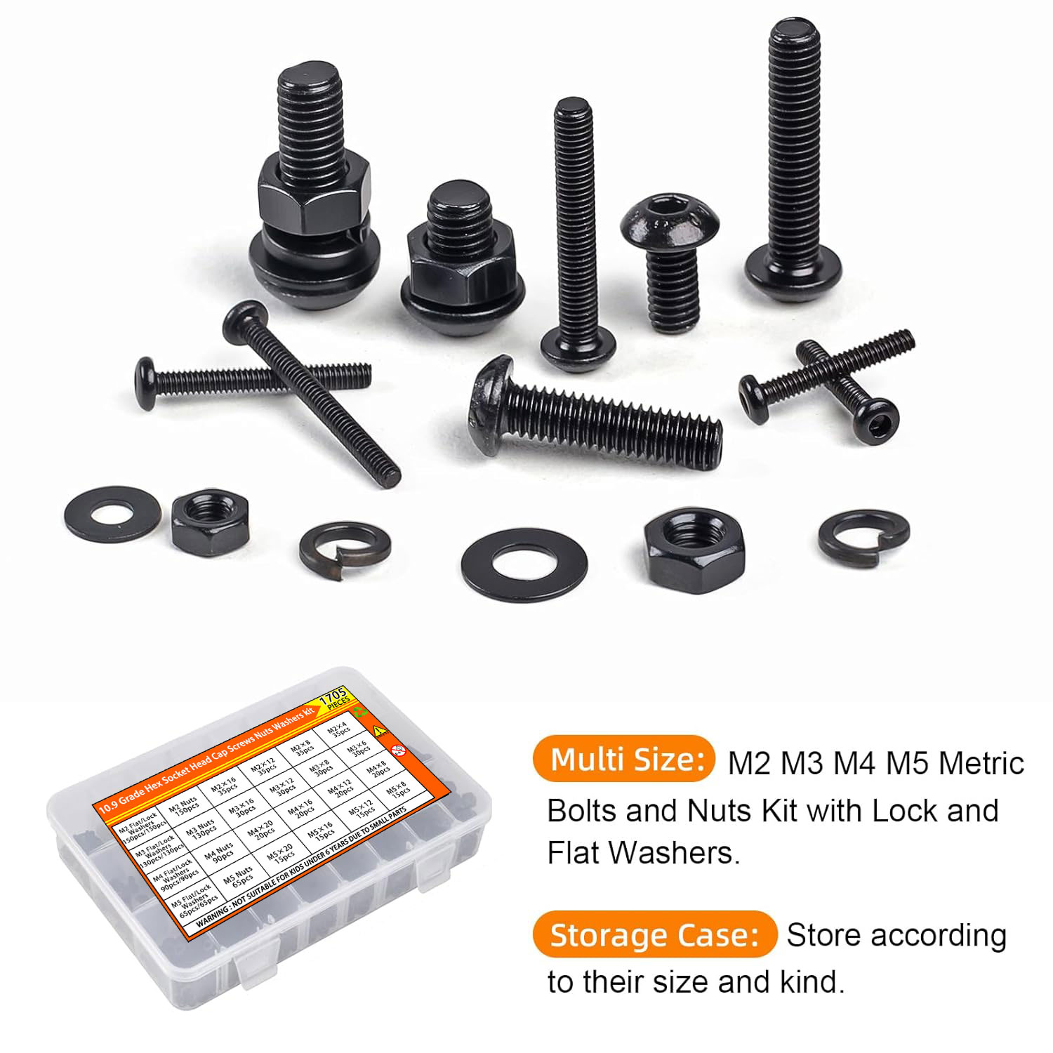 1705PCS Hex Button Head Screw  - Nuts Mix review and price